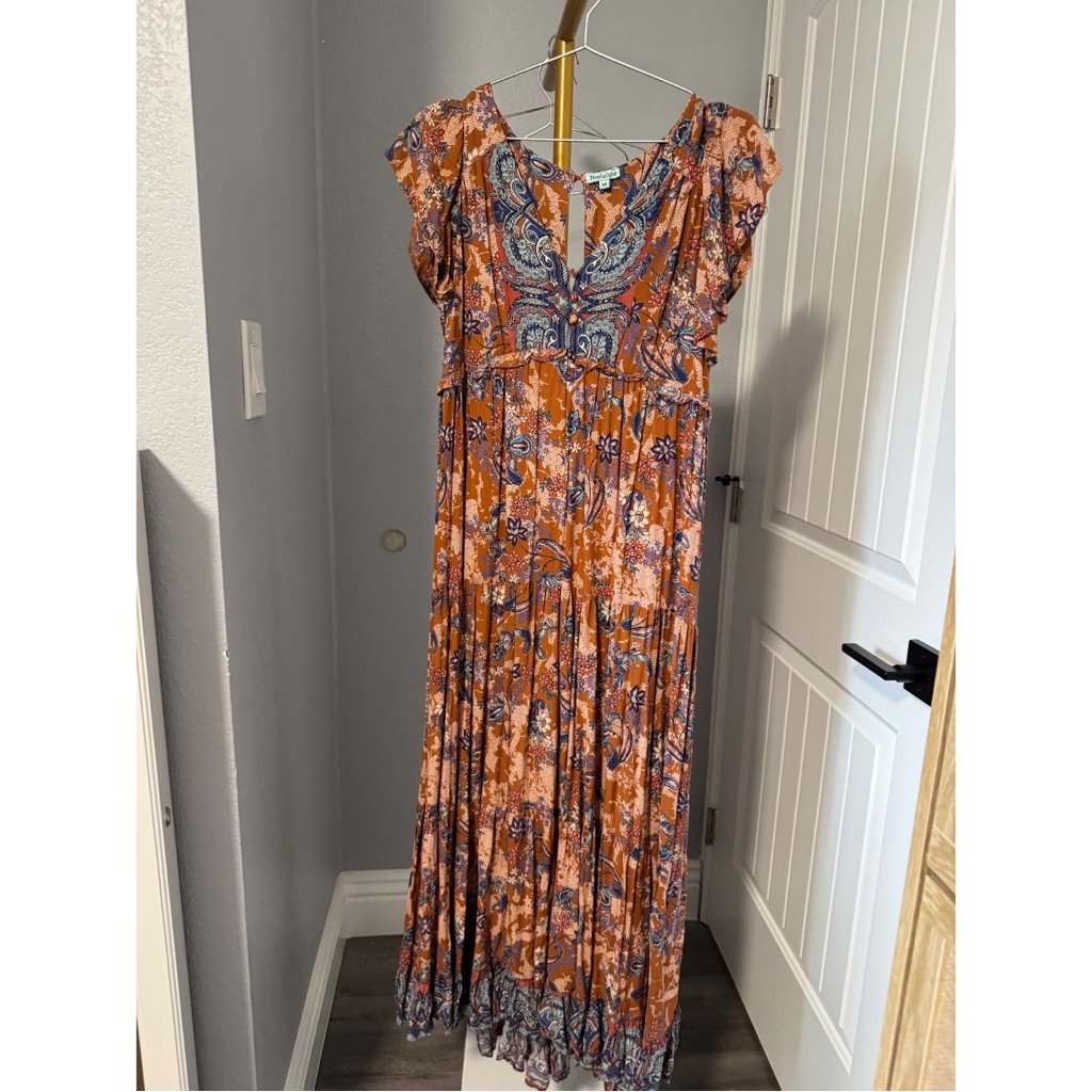 Boho/Vintage Nostalgia Floral Cottage Core Prairie Long Maxi Dress